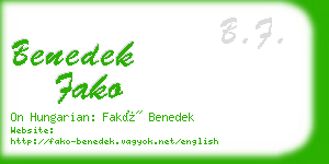 benedek fako business card